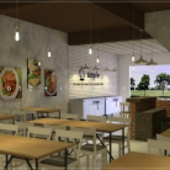 Subang simple chicken rice restaurant interior design Malaysia