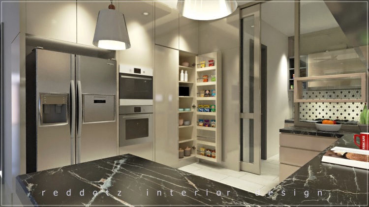 dry kitchen cabinet compartment design Malaysia